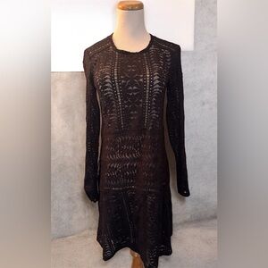 🆕 [BCBGMaxAzria] “Waving Vines” Black Long Sleeve Lace Shift Dress Sz: XXS